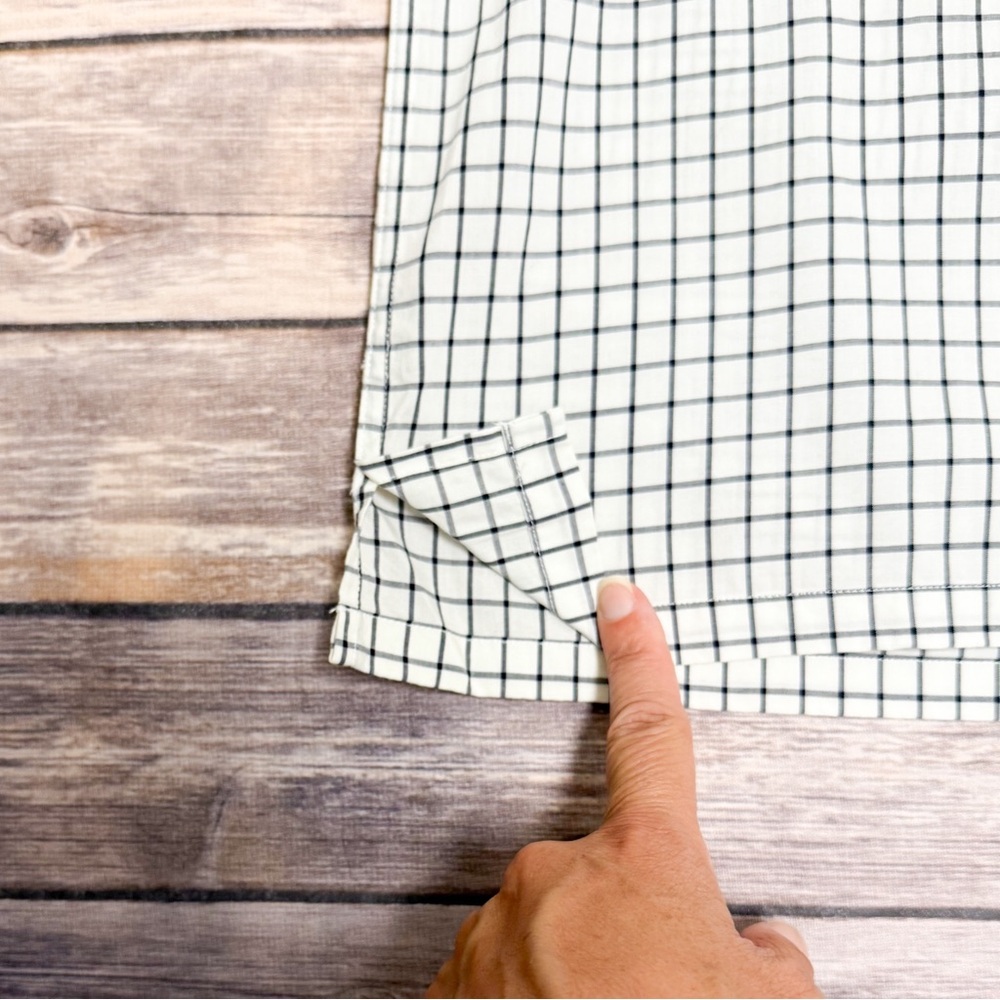 Ralph Lauren Midnight Navy Blue White Checkered Greggor Short Sleeve Button Up - Picture 3 of 12